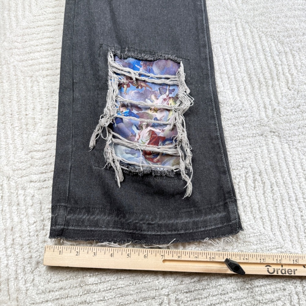 Rebel Vengeance Stacked Jeans Men
44x34 Grey Distressed Wide Leg Baggy Y2K - Picture 3 of 16